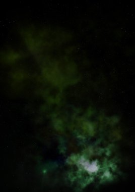 Uzayda bir yıldız alanı ve bir nebula