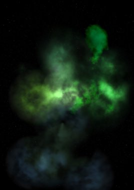 Uzayda bir yıldız alanı ve bir nebula
