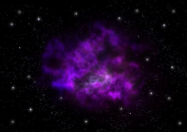 Uzayda bir yıldız alanı ve bir nebula