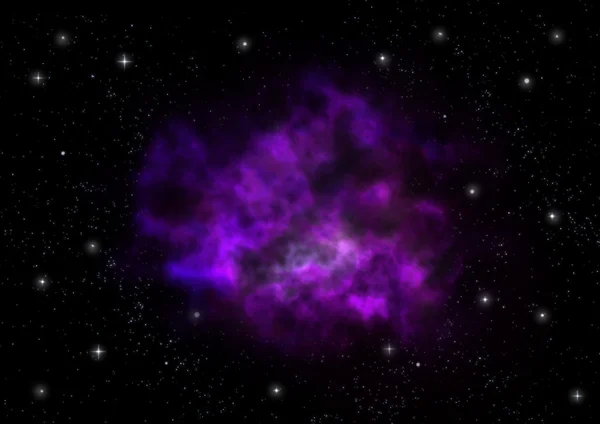 Uzayda bir yıldız alanı ve bir nebula — Stok fotoğraf