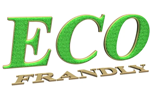 Τρισδιάστατο επιγραφή frendly eco — Φωτογραφία Αρχείου