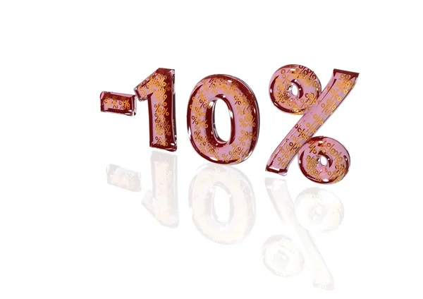 Inscription minus 10 percent with a set of signs of percent in it — Stock Photo, Image