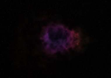 Uzayda bir yıldız alanı ve bir nebula