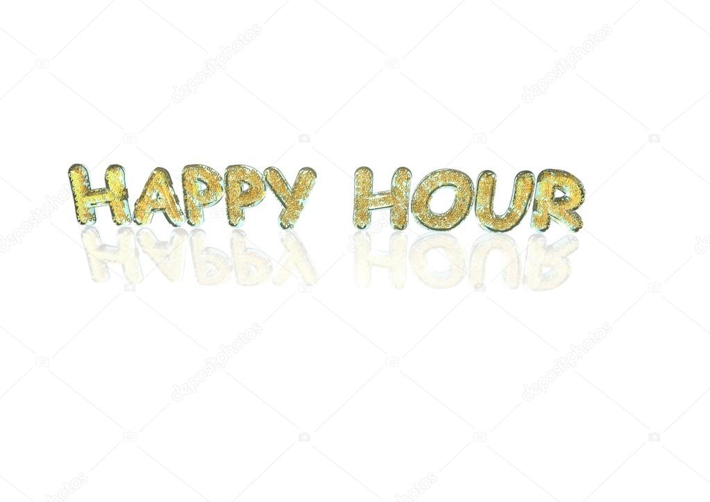 Word Happy hour made from percentage symbols.