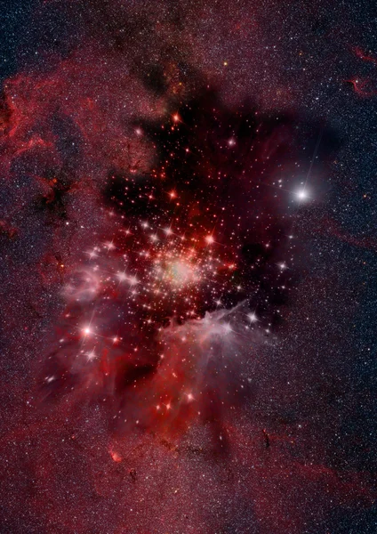 Звездное поле в космосе и туманности — стоковое фото