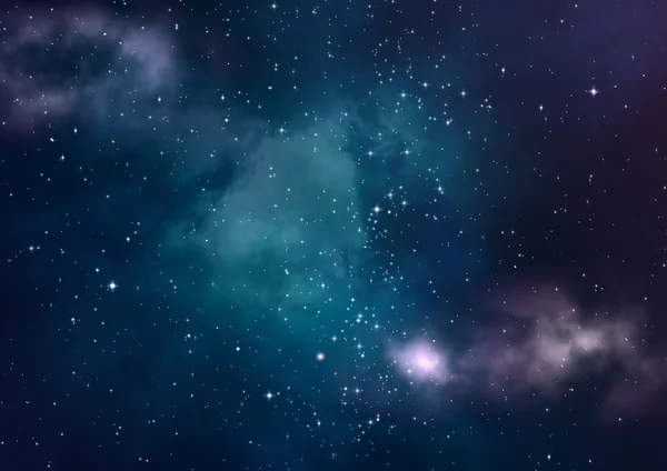 Uzayda bir yıldız alanı ve bir nebula