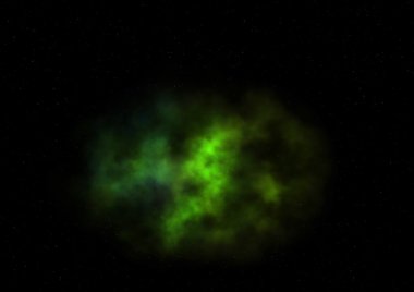 Uzayda bir yıldız alanı ve bir nebula