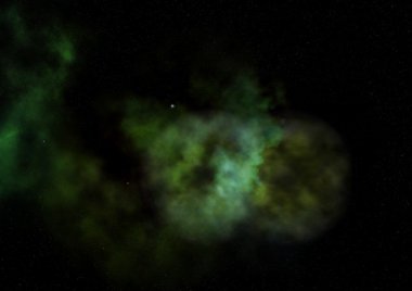 Uzayda bir yıldız alanı ve bir nebula