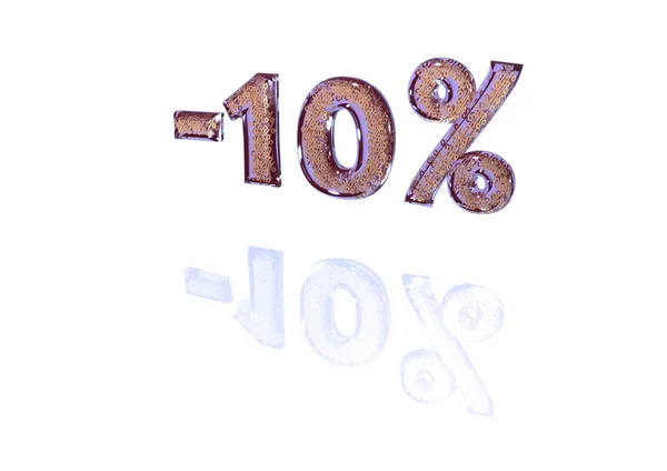 Inscripción menos 10 por ciento con un conjunto de signos de porcentaje en ella —  Fotos de Stock