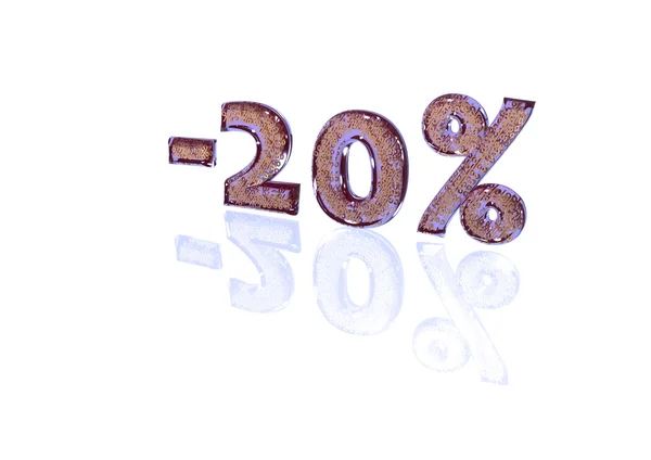 Inscription minus 20 percent with a set of signs of percent in it — Stock Photo, Image