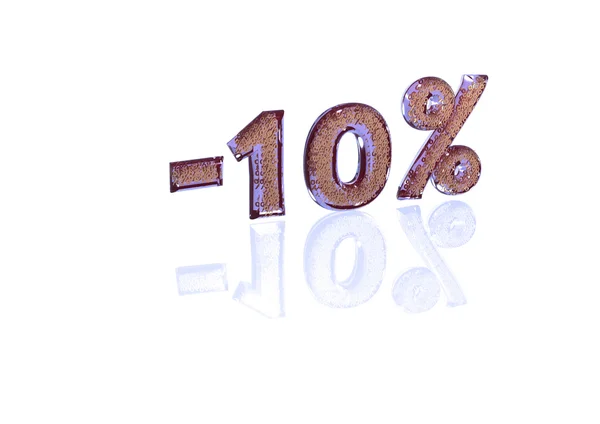 Inschrift minus 10 Prozent mit einer Reihe von Prozentzeichen darin — Stockfoto