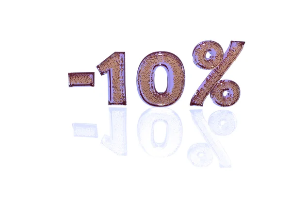 Iscrizione meno 10 per cento con una serie di segni di percentuale in esso — Foto Stock