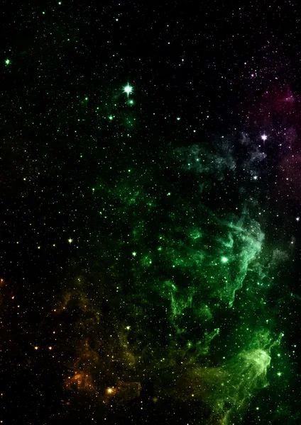 Sternenfeld im All und ein Nebel — Stockfoto