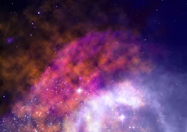 Star field in space and a nebulae — Stock Photo, Image