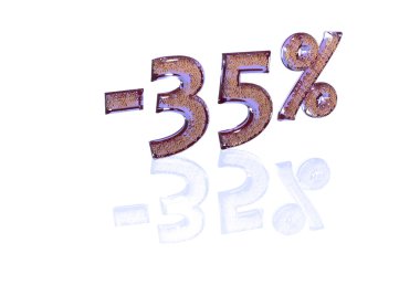 Bu yüzde eksi işaretleri bir dizi ile yüzde 35'i yazıt