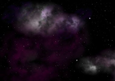 Uzayda bir yıldız alanı ve bir nebula