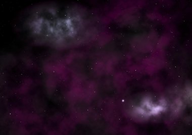 Uzayda bir yıldız alanı ve bir nebula