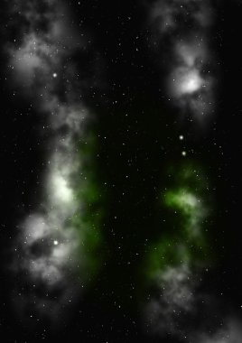 Uzayda bir yıldız alanı ve bir nebula