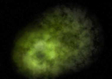 Uzayda bir yıldız alanı ve bir nebula