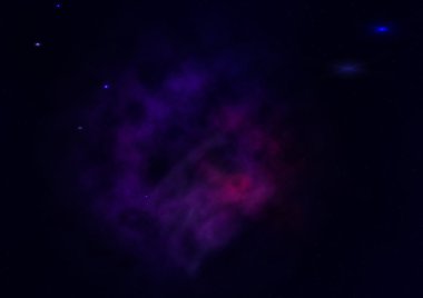 Uzayda bir yıldız alanı ve bir nebula