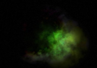 Uzayda bir yıldız alanı ve bir nebula