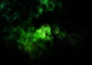 Uzayda bir yıldız alanı ve bir nebula