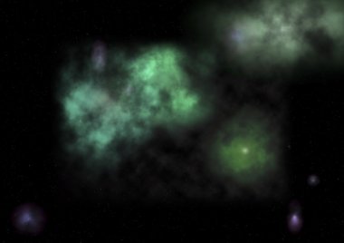 Uzayda bir yıldız alanı ve bir nebula