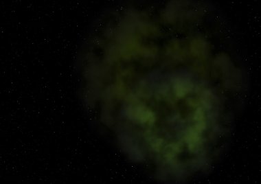 Uzayda bir yıldız alanı ve bir nebula