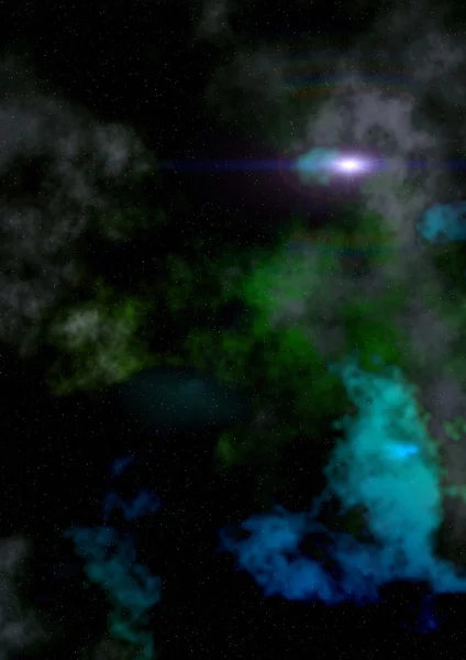Campo estelar no espaço e uma nebulosa — Fotografia de Stock