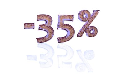 Bu yüzde eksi işaretleri bir dizi ile yüzde 35'i yazıt