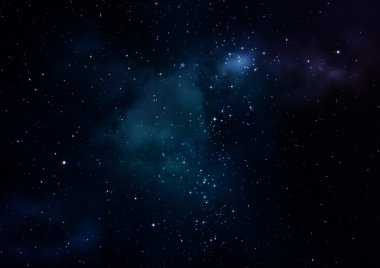 Uzayda bir yıldız alanı ve bir nebula