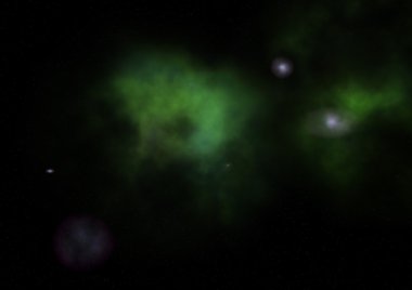 Uzayda bir yıldız alanı ve bir nebula