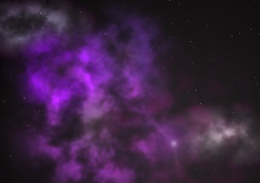 Uzayda bir yıldız alanı ve bir nebula