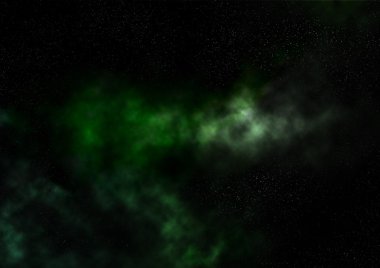 Uzayda bir yıldız alanı ve bir nebula