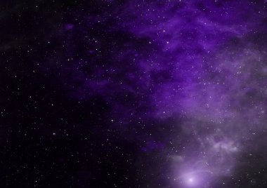 Uzayda bir yıldız alanı ve bir nebula