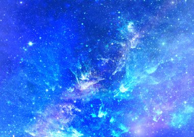 Uzayda bir yıldız alanı ve bir nebula