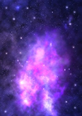 Uzayda bir yıldız alanı ve bir nebula