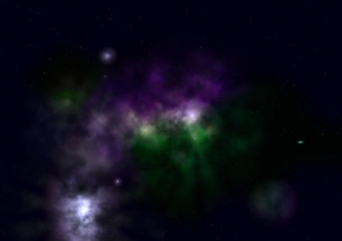 Uzayda bir yıldız alanı ve bir nebula
