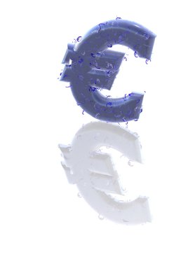 Büyük üç boyutlu mavi euro simgesi