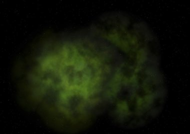 Uzayda bir yıldız alanı ve bir nebula