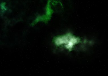 Uzayda bir yıldız alanı ve bir nebula