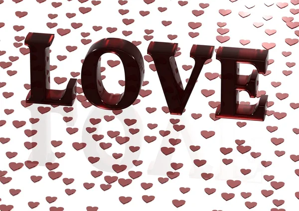 Trójwymiarowy napis LOVE — Zdjęcie stockowe