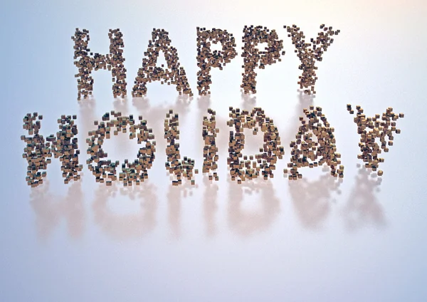 Three-dimensional inscription Happy holiday