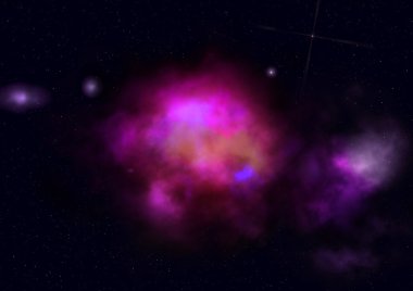 Uzayda bir yıldız alanı ve bir nebula