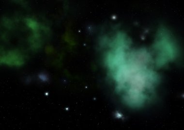 Uzayda bir yıldız alanı ve bir nebula