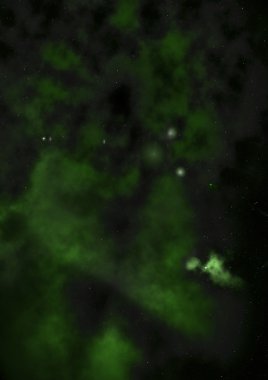 Uzayda bir yıldız alanı ve bir nebula