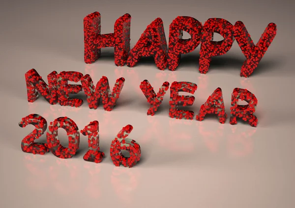 Three-dimensional inscription Happy New Year 2016 — Stock Photo, Image