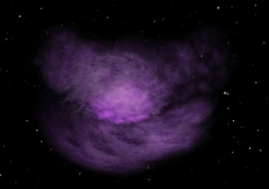 Uzayda bir yıldız alanı ve bir nebula