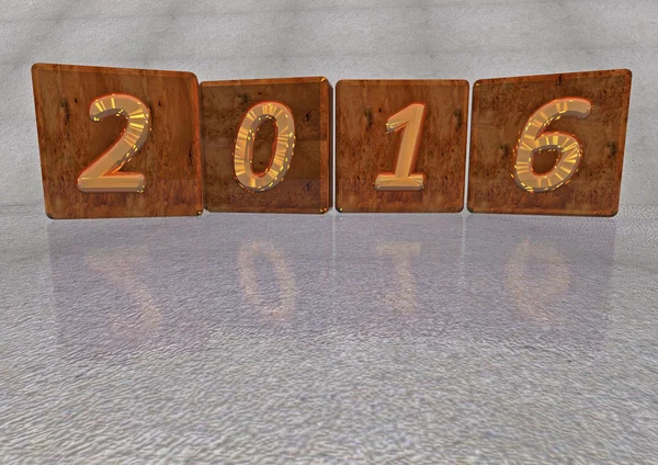 Numer 2016 wykonane z bloków — Zdjęcie stockowe