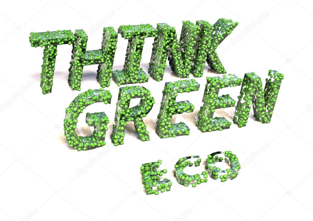 Three-dimensional inscription Think green